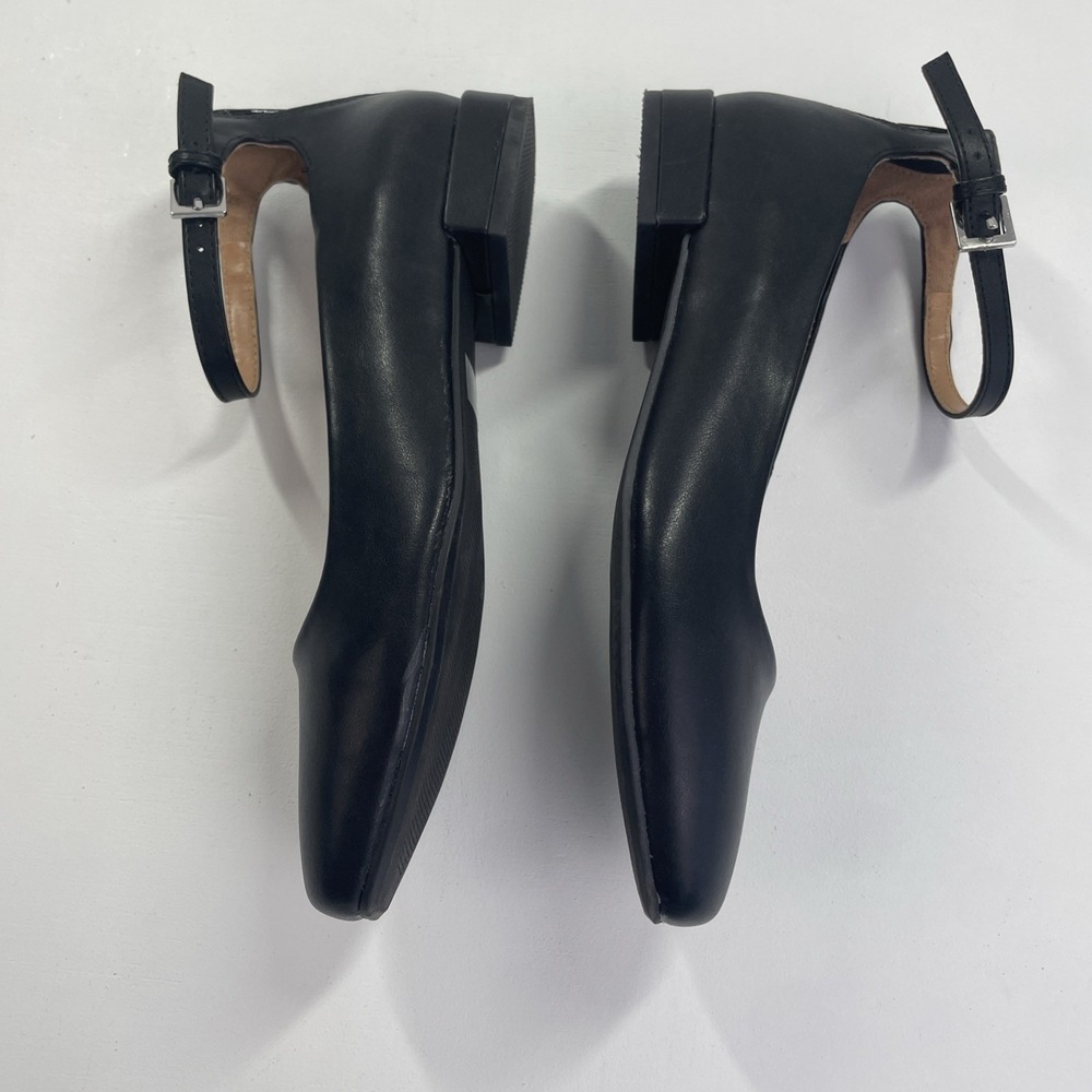 DV By Dolce‎ Vita Ballet Flats 7 Black Square Toe Ankle Buckle Flat Trevor - Picture 6 of 10